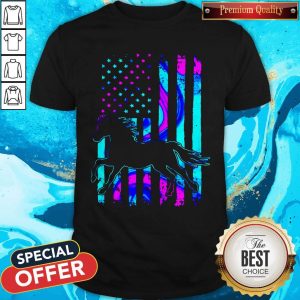 Funny Horse American Flag Independence Day Shirt