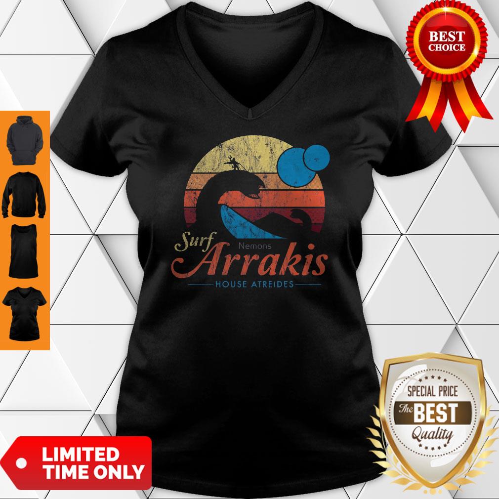 Visit Arrakis Vintage Distressed Surf Dune Sci Fi Slim Fit Shirt