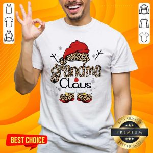 Premium Leopard Grandma Claus Ugly Christmas Shirt