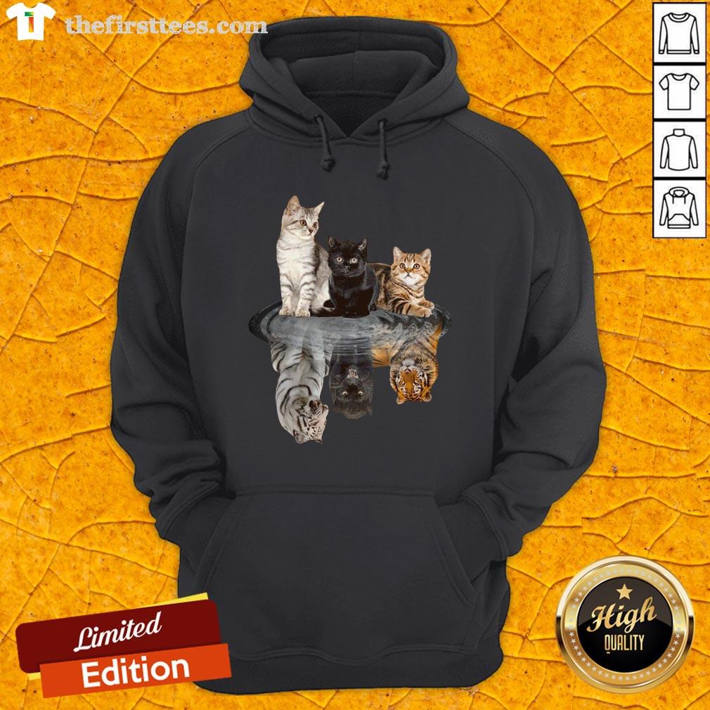 Awesome The Cats Water Mirror Reflection Tigers Shirt