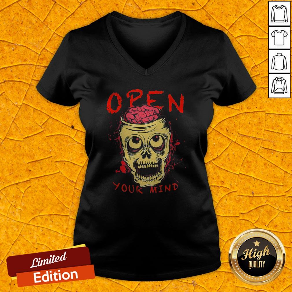 Funny Skull Open Your Mind Halloween Shirt