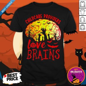 Official Childcare Providers Love Brains Halloween Shirt