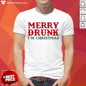 Funny Merry Drunk I’m Christmas Colorblock Shirt