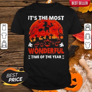 It's The Most Wonderful Time Of The Year Witch Black Cat Halloween Shirt