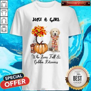 Just A Girl Who Love Fall And Golden Retrievers Autumn Pumpkin Shirt