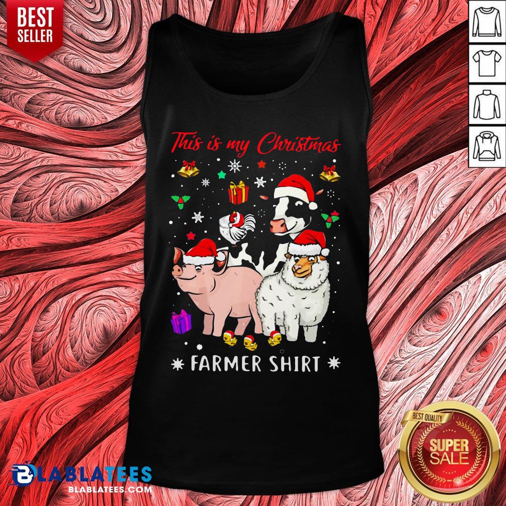 Cute Pig Sheep Chicken Cow Santa This Is My Christmas Farmer Shirt