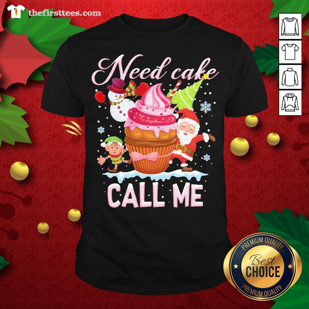 Lovely Santa And Snowman Claus Need Cake Call Me Christmas Shirt