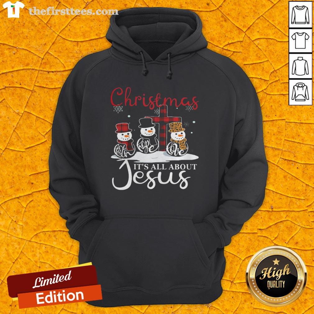 Pretty Snowman Christmas It’s All About Jesus Shirt