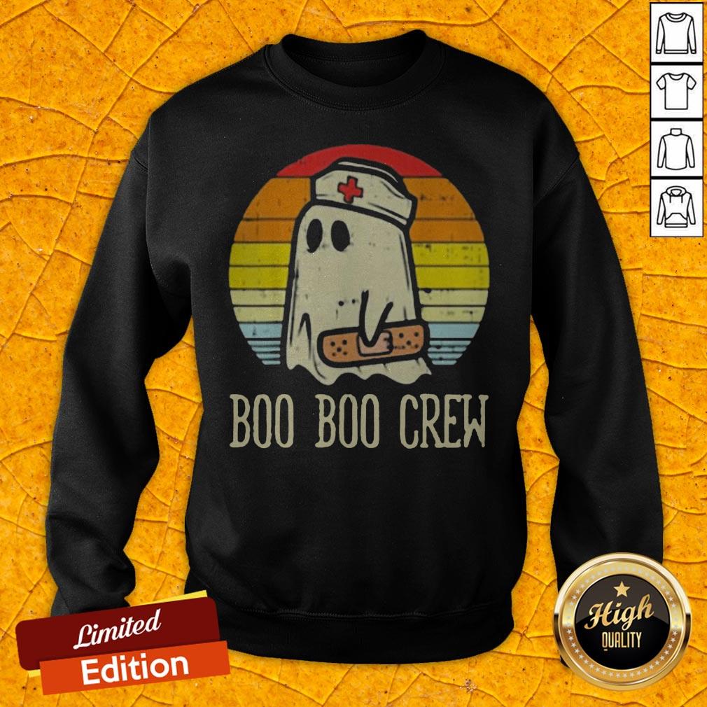 Boo Boo Crew Ghost Nurse Vintage Retro Halloween Shirt
