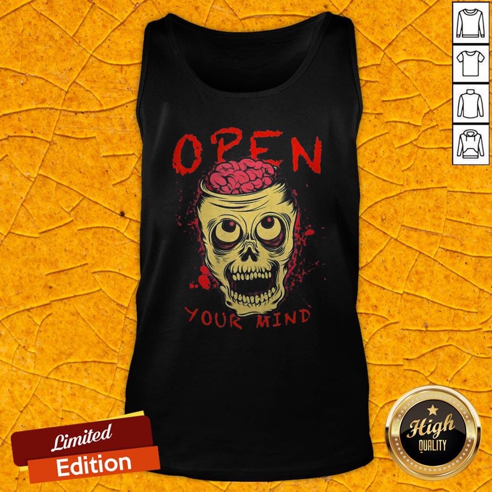 Funny Skull Open Your Mind Halloween Shirt