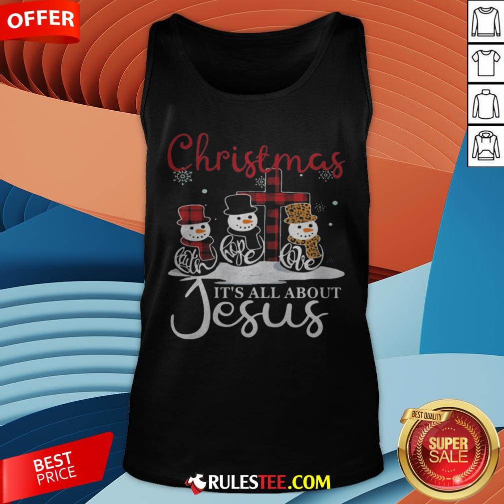 Pretty Snowman Christmas It’s All About Jesus Shirt