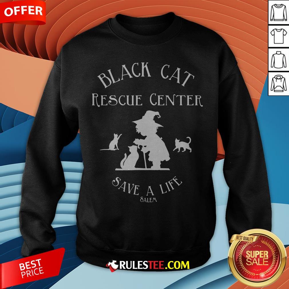 Black Cat Rescue Center Save A Life Salem Witch Halloween Shirt