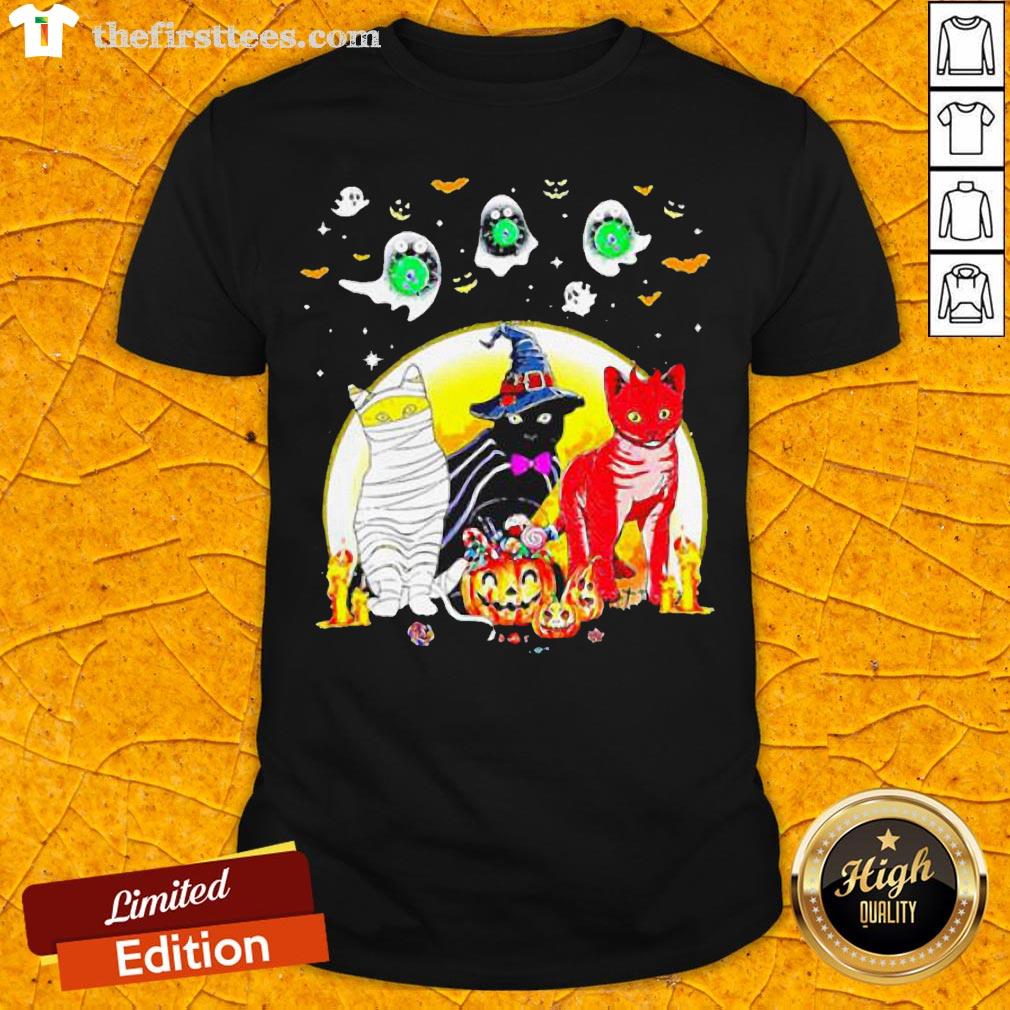 Funny Cat Costume Happy Halloween Shirt