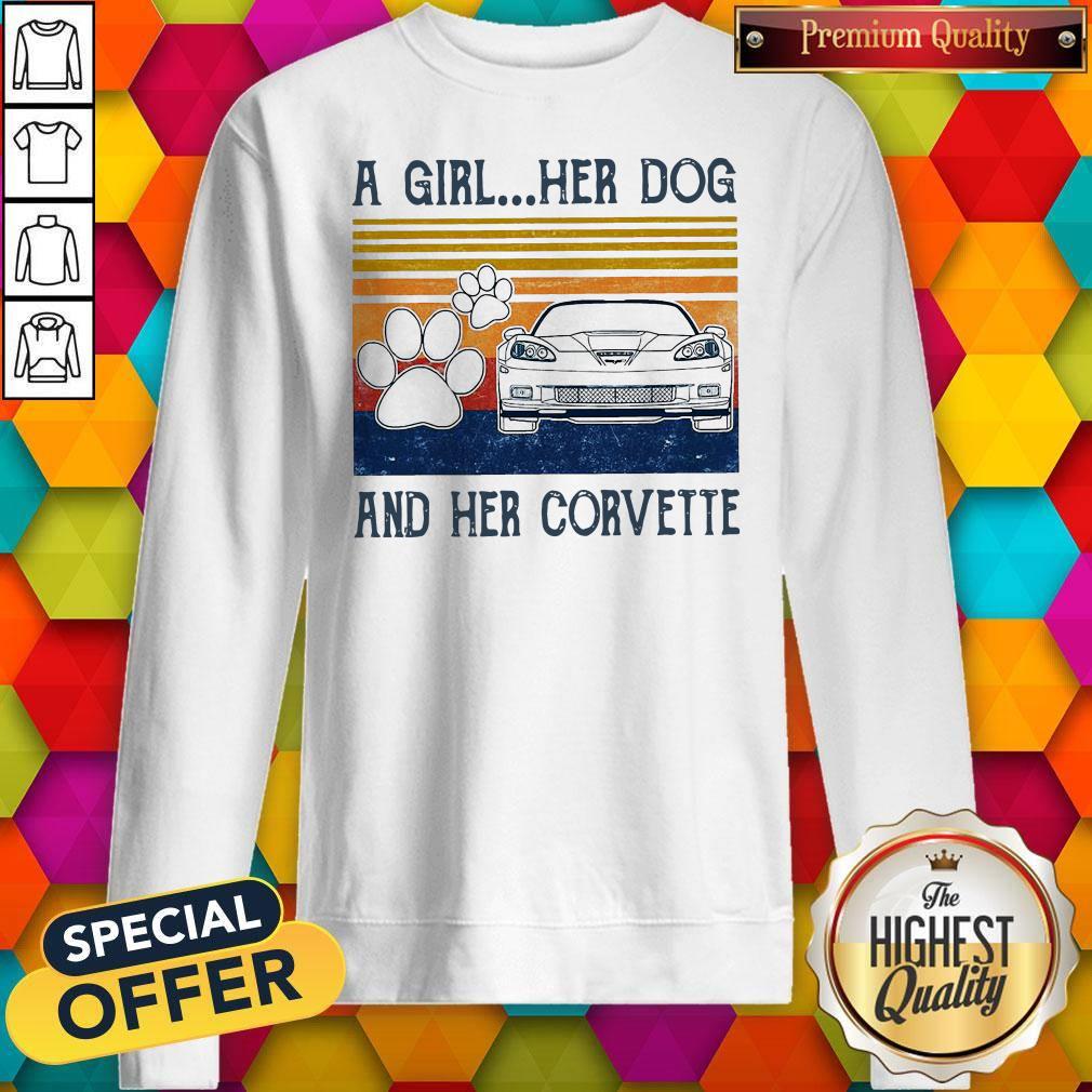 A Girl Her Dog And Her Corvette Vintage Shirt