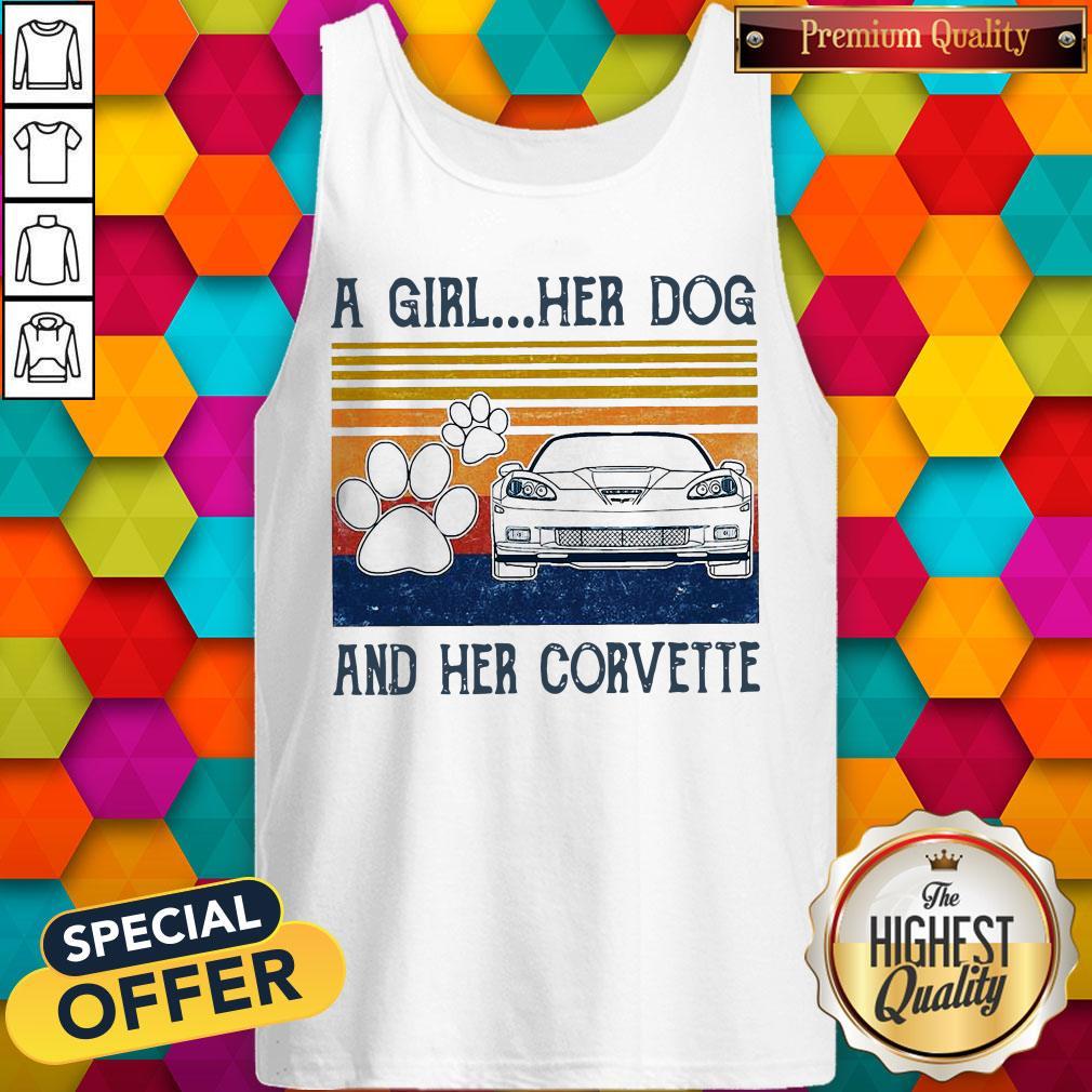 A Girl Her Dog And Her Corvette Vintage Shirt