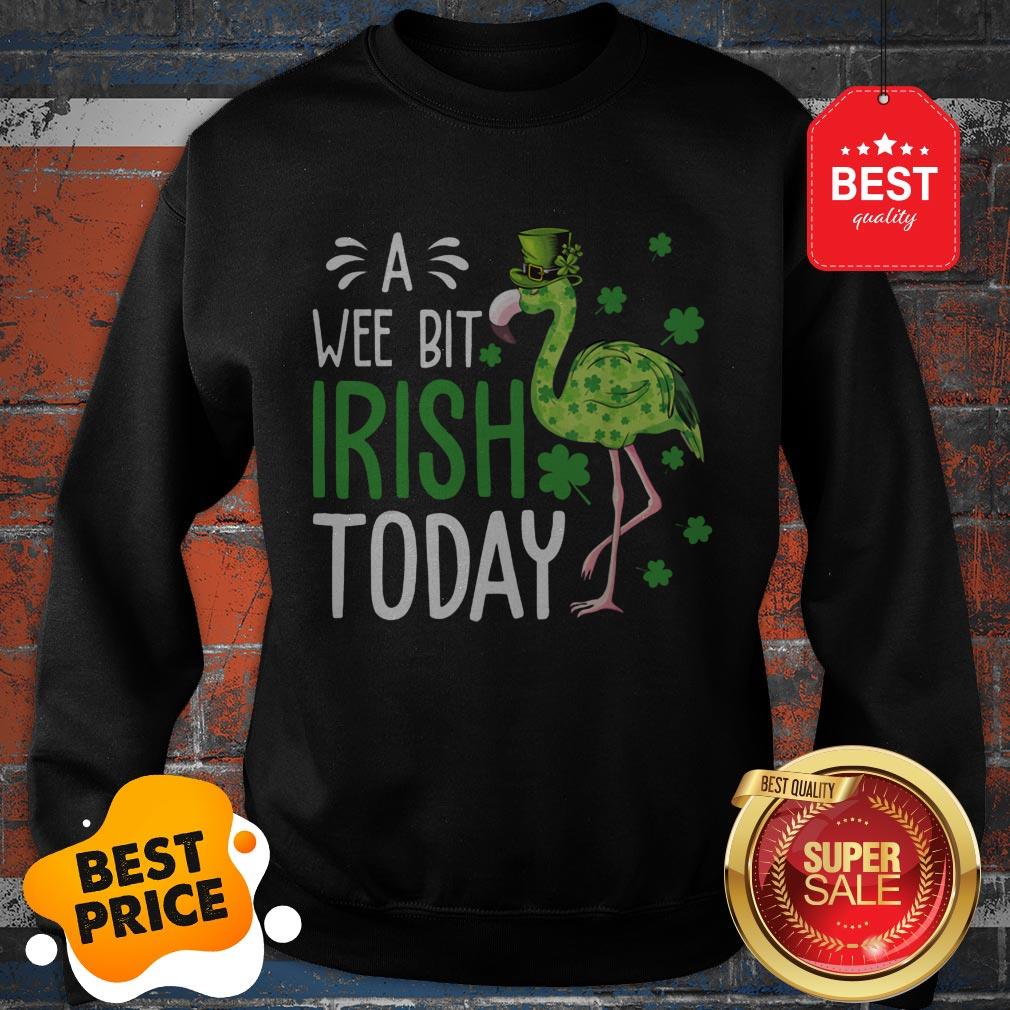 A Wee Bit Irish Today Funny St Patrick’s Day Flamingo Shirt