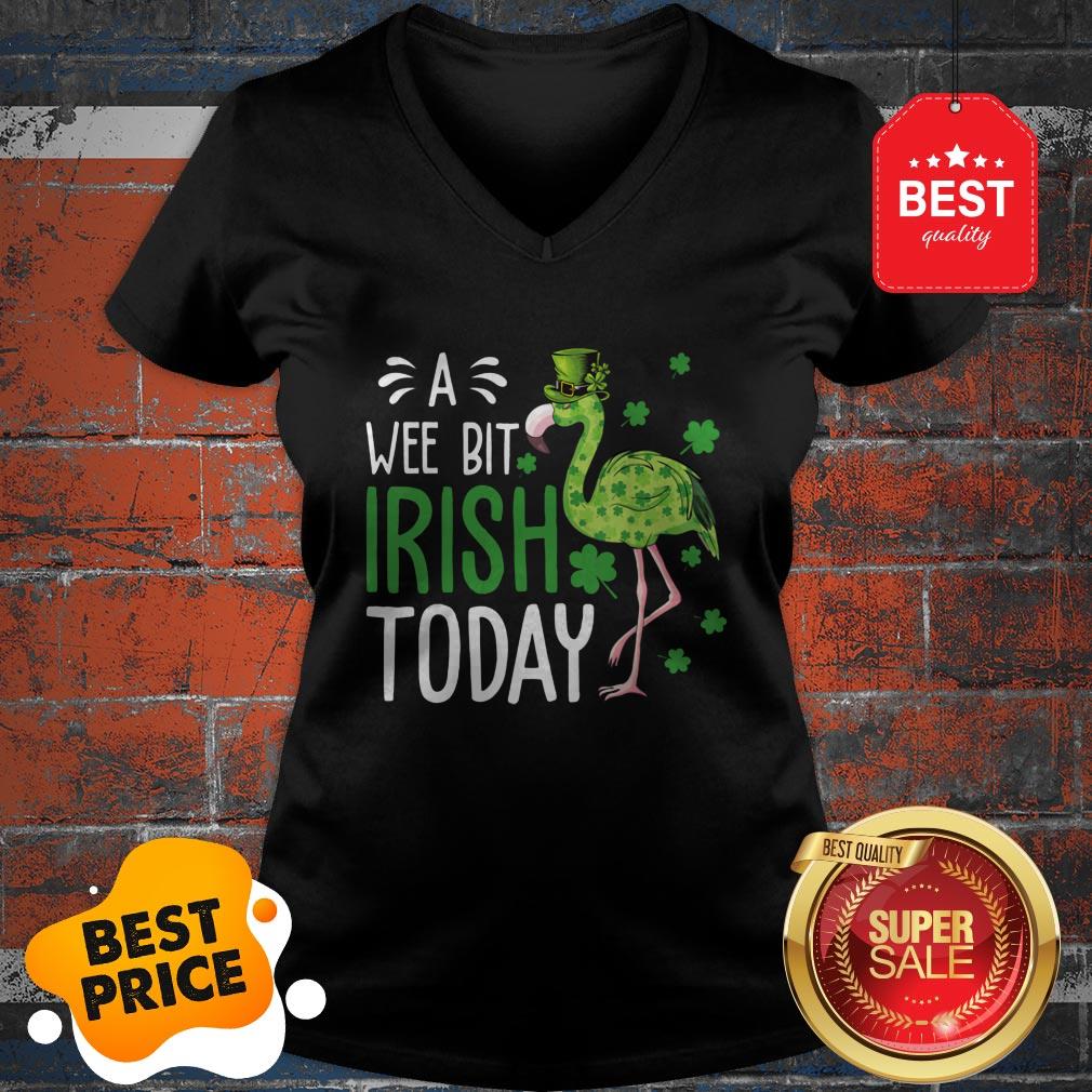 A Wee Bit Irish Today Funny St Patrick’s Day Flamingo Shirt