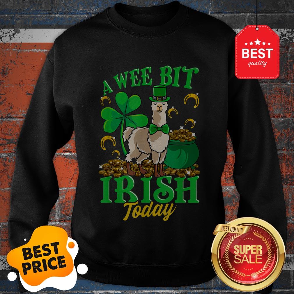 A Wee Bit Irish Today Llama Leprechaun St Patricks Day Shirt