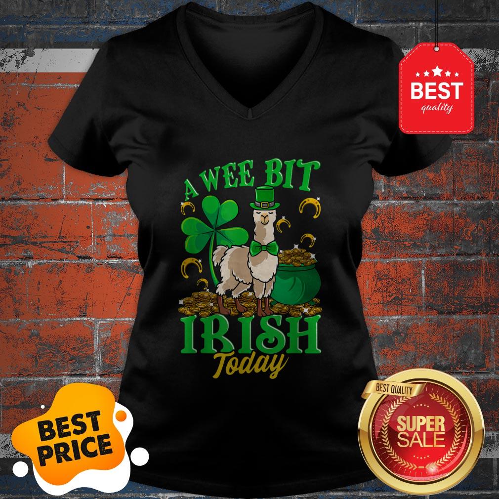 A Wee Bit Irish Today Llama Leprechaun St Patricks Day Shirt