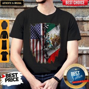 Awesome Mexican And American Flag Shirt