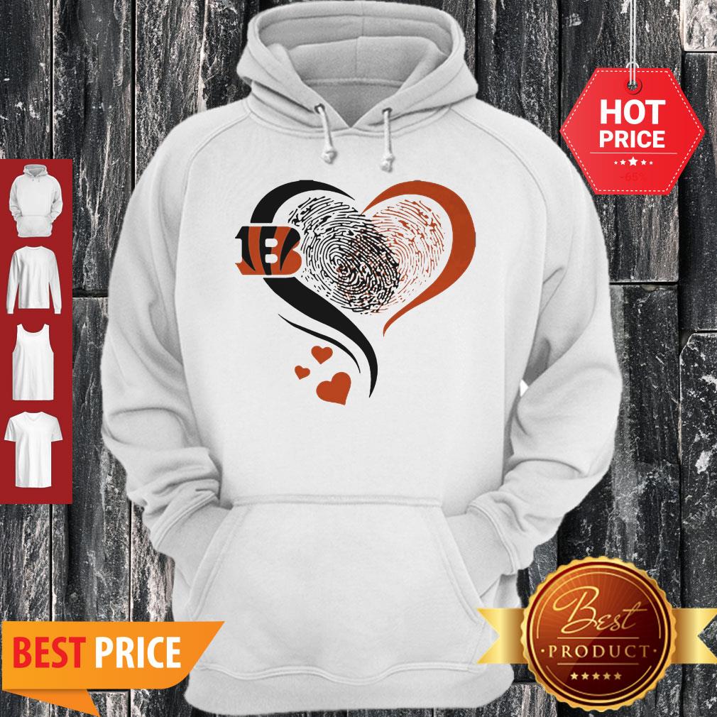 Cincinnati Bengals Rugby Heart Fingerprint Shirt