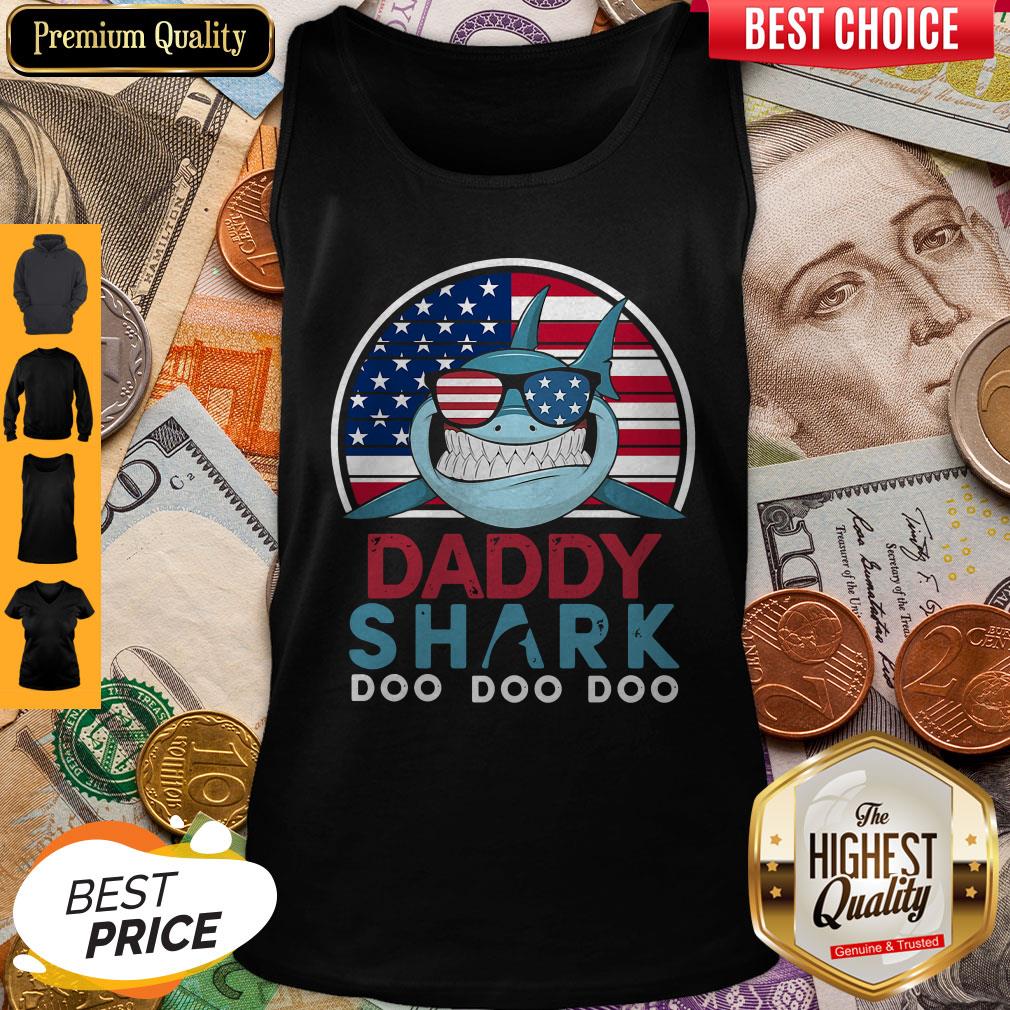 America Flag Daddy Shark Doo Doo Doo Shirt
