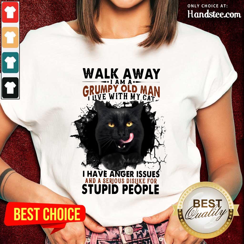 Amused Walk Away I Am Black Cat Grumpy Shirt