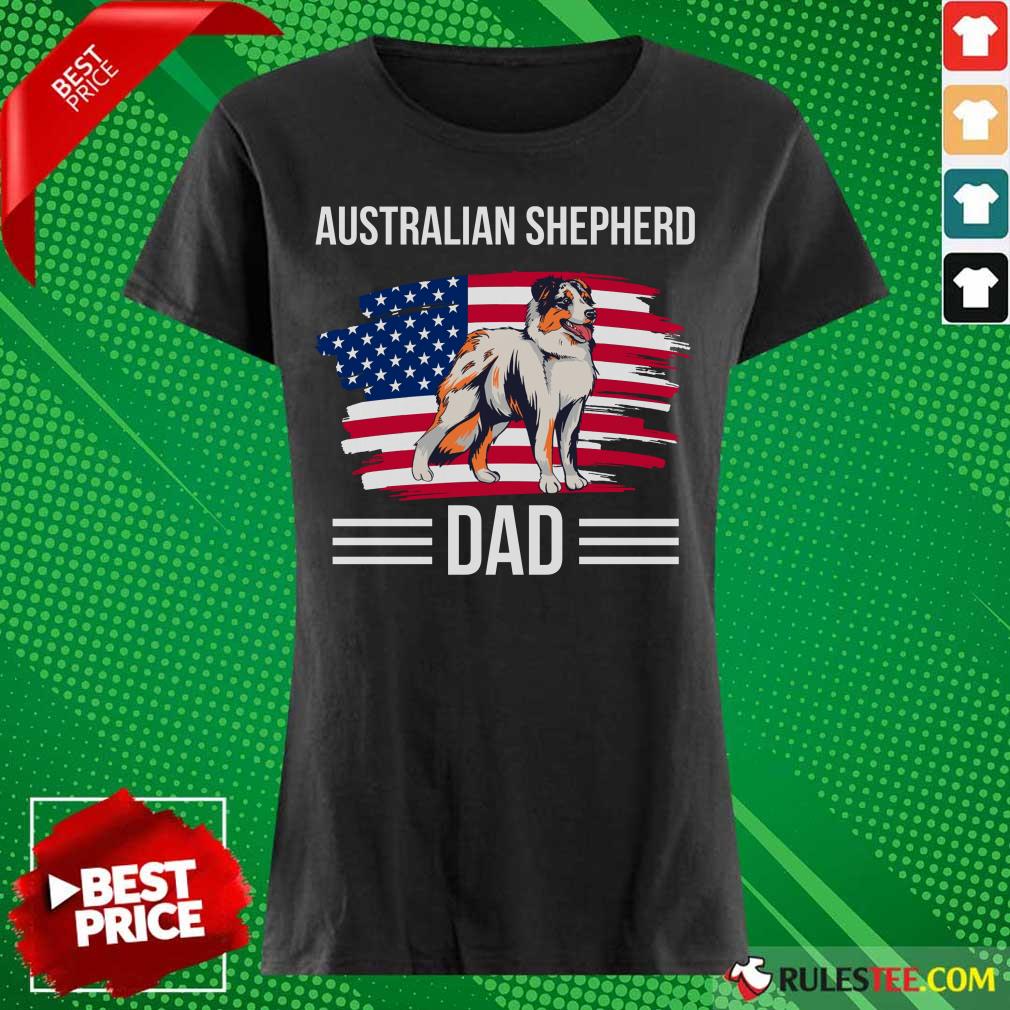 Australian Shepherd Dad USA Flag 4th Of July Father’s Day Shirt