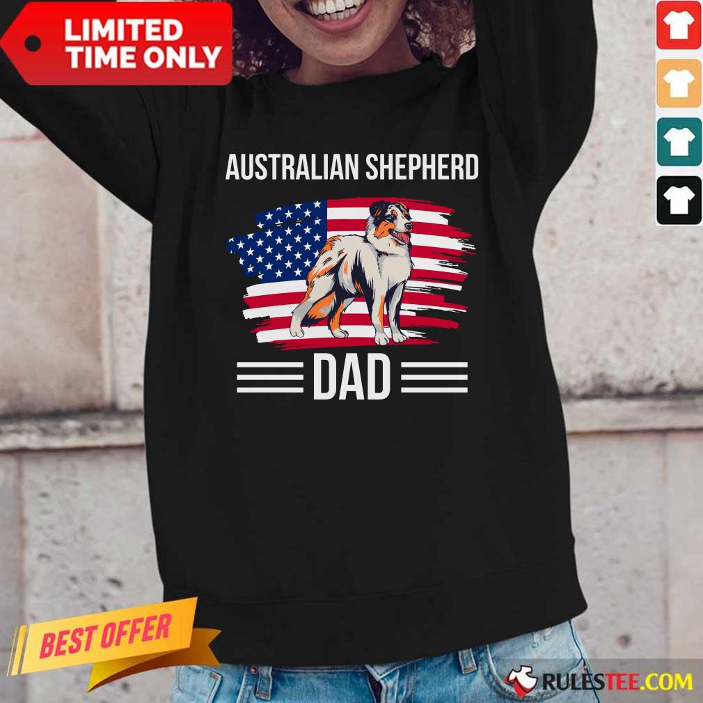 Australian Shepherd Dad USA Flag 4th Of July Father’s Day Shirt