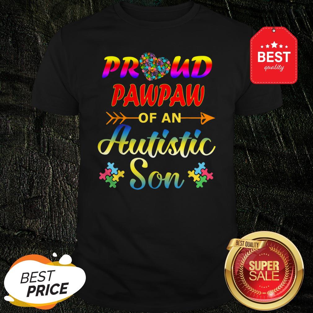 Autism Awareness Tee Proud Pawpaw Autistic Son Funny Gifts Shirt