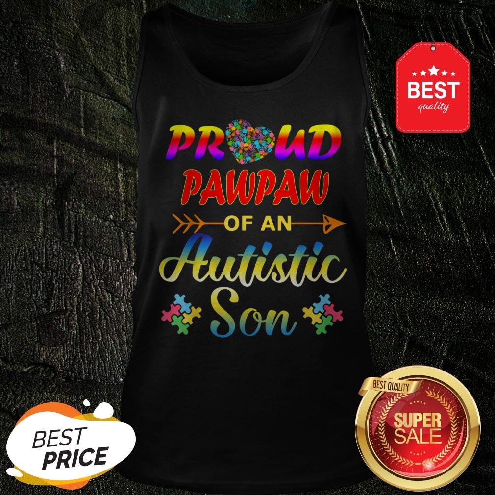 Autism Awareness Tee Proud Pawpaw Autistic Son Funny Gifts Shirt