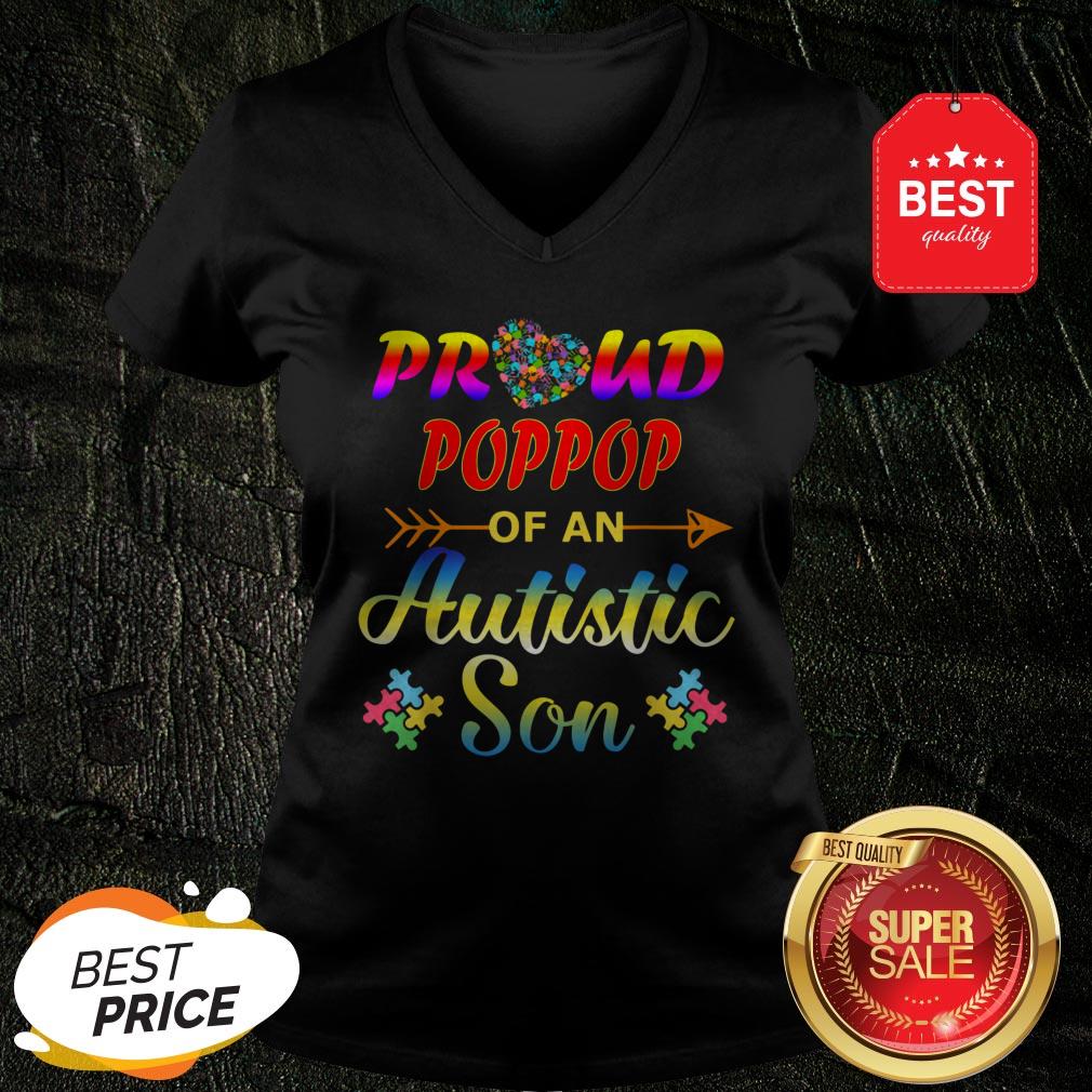 Autism Awareness Tee Proud Poppop Autistic Son Funny Gifts Shirt