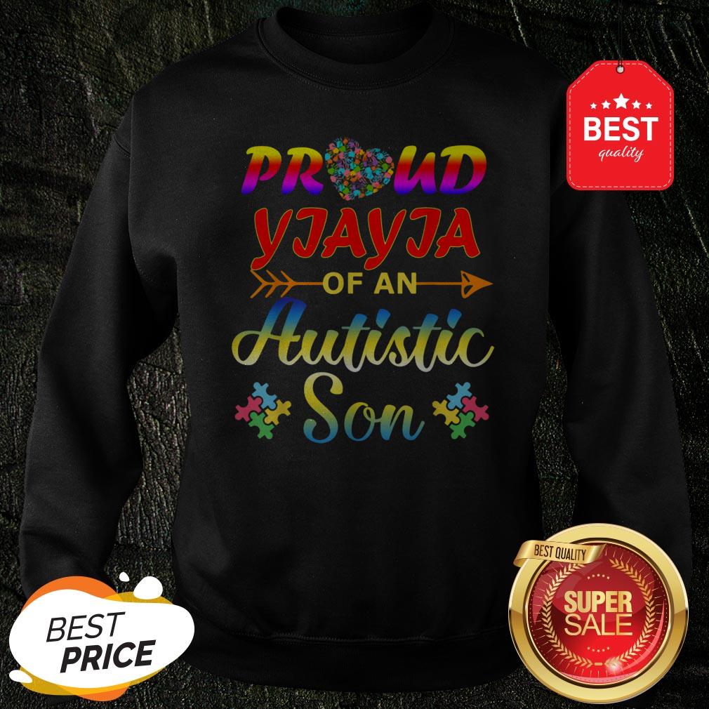 Autism Awareness Tee Proud Yiayia Autistic Son Funny Gifts Shirt
