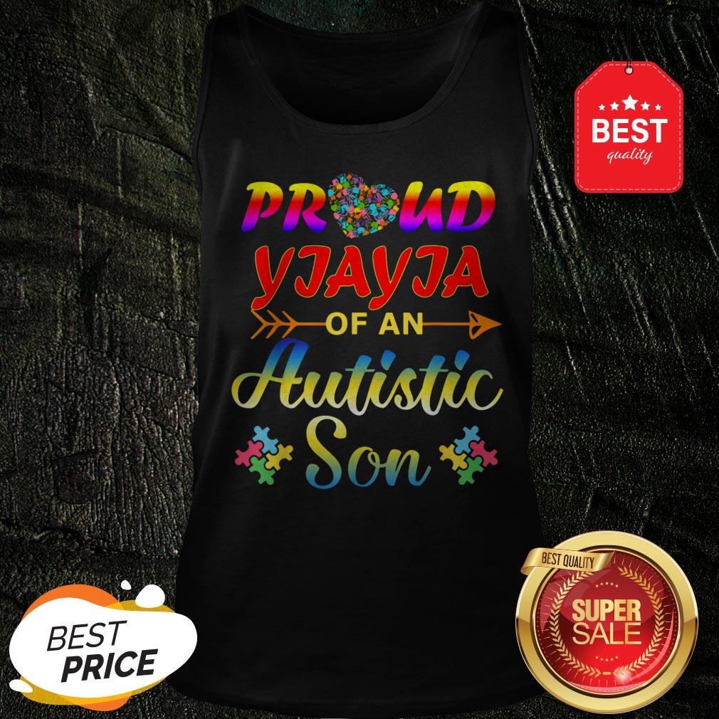 Autism Awareness Tee Proud Yiayia Autistic Son Funny Gifts Shirt