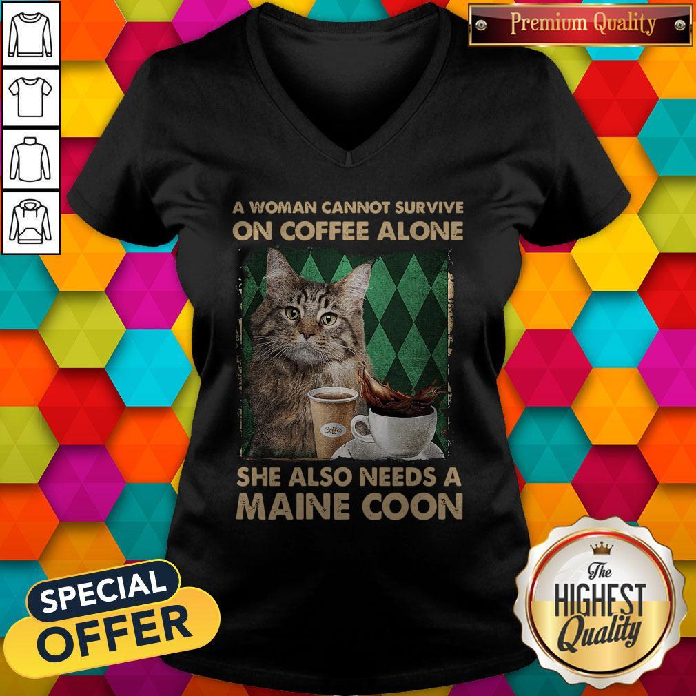 awesome-a-woman-cannot-survive-on-coffee-alone-she-also-needs-a-maine-coon-halloween-v-neck.jpg