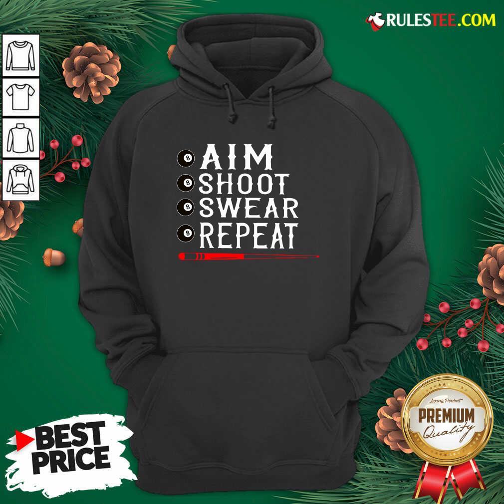 Awesome Aim Shoot Swear Repeat Billiards Christmas Shirt