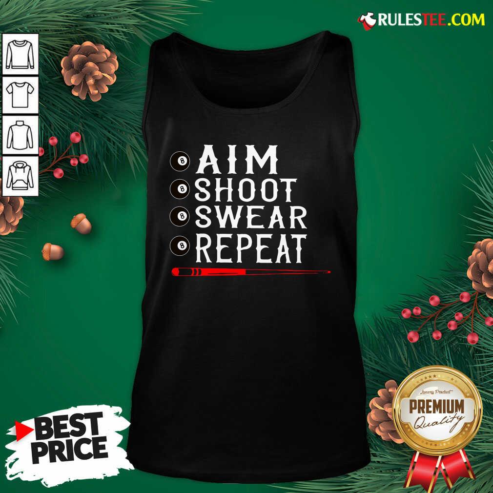 Awesome Aim Shoot Swear Repeat Billiards Christmas Shirt