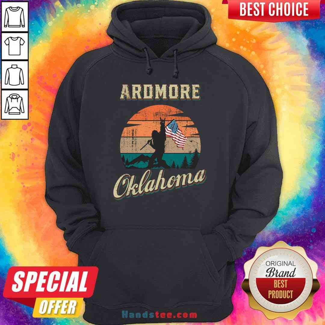 Awesome Ardmore Oklahoma Bigfoot Vintage American Flag Shirt