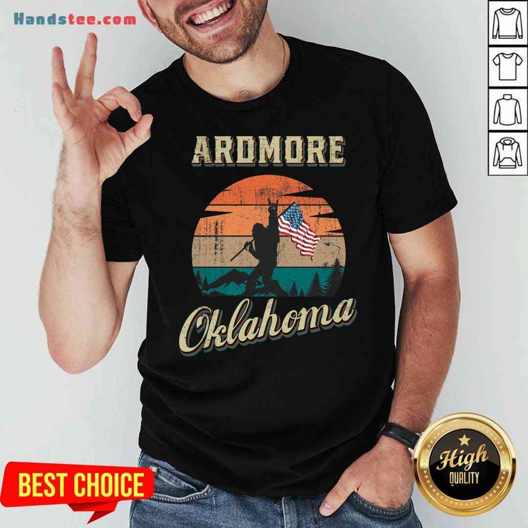 Awesome Ardmore Oklahoma Bigfoot Vintage American Flag Shirt