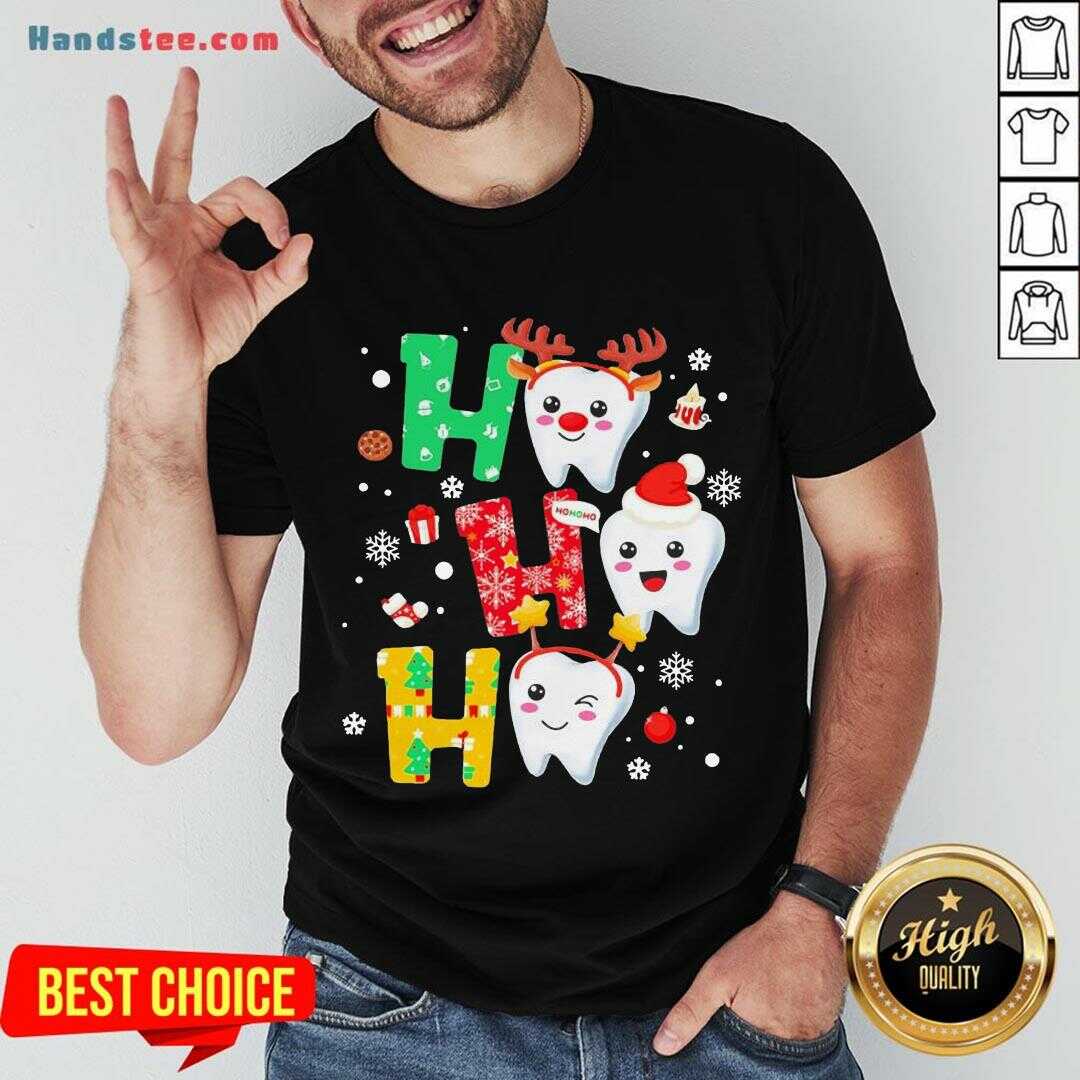 Awesome Dental Teeth Ho Ho Ho Merry Christmas Shirt