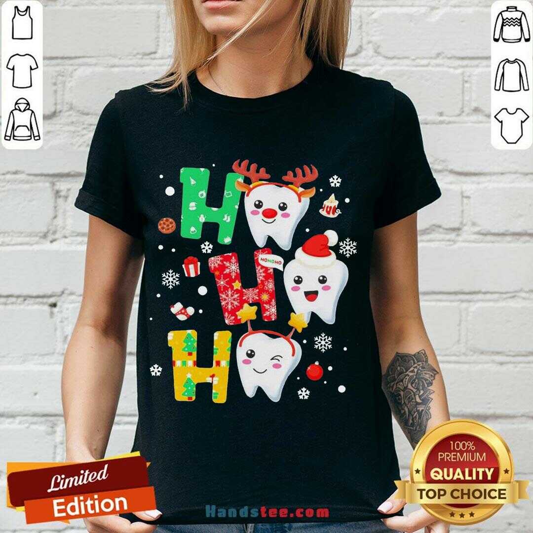 Awesome Dental Teeth Ho Ho Ho Merry Christmas Shirt