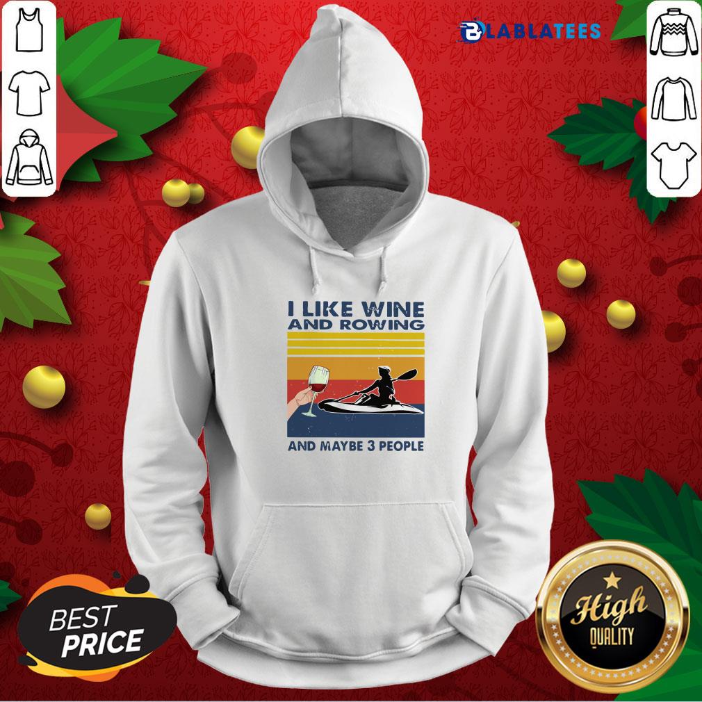 Awesome I Like Wine And Rowing And Maybe 3 People Vintage Retro Shirt
