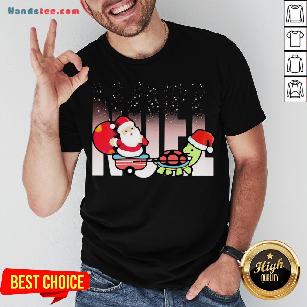 Awesome Merry Christmas Santa Claus Riding Turtle Shirt