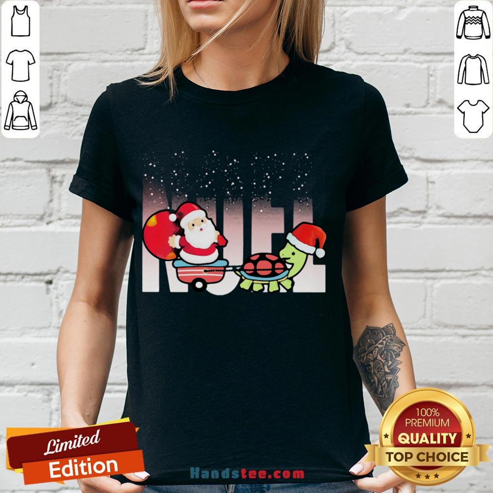 Awesome Merry Christmas Santa Claus Riding Turtle Shirt