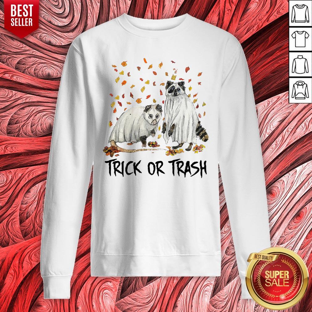 Awesome Opossum And Raccoon Ghost Trick Or Trash Shirt