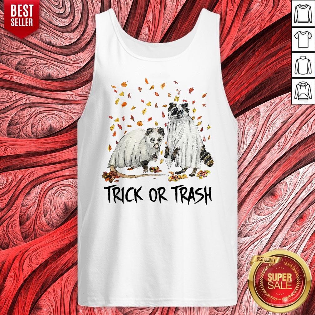 Awesome Opossum And Raccoon Ghost Trick Or Trash Shirt