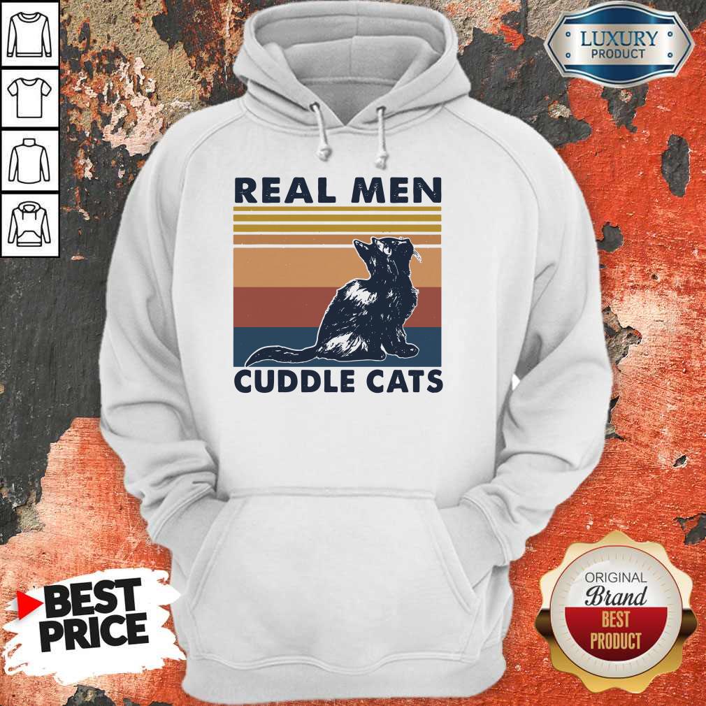 Awesome Real Men Cuddle Cats Vintage Shirt