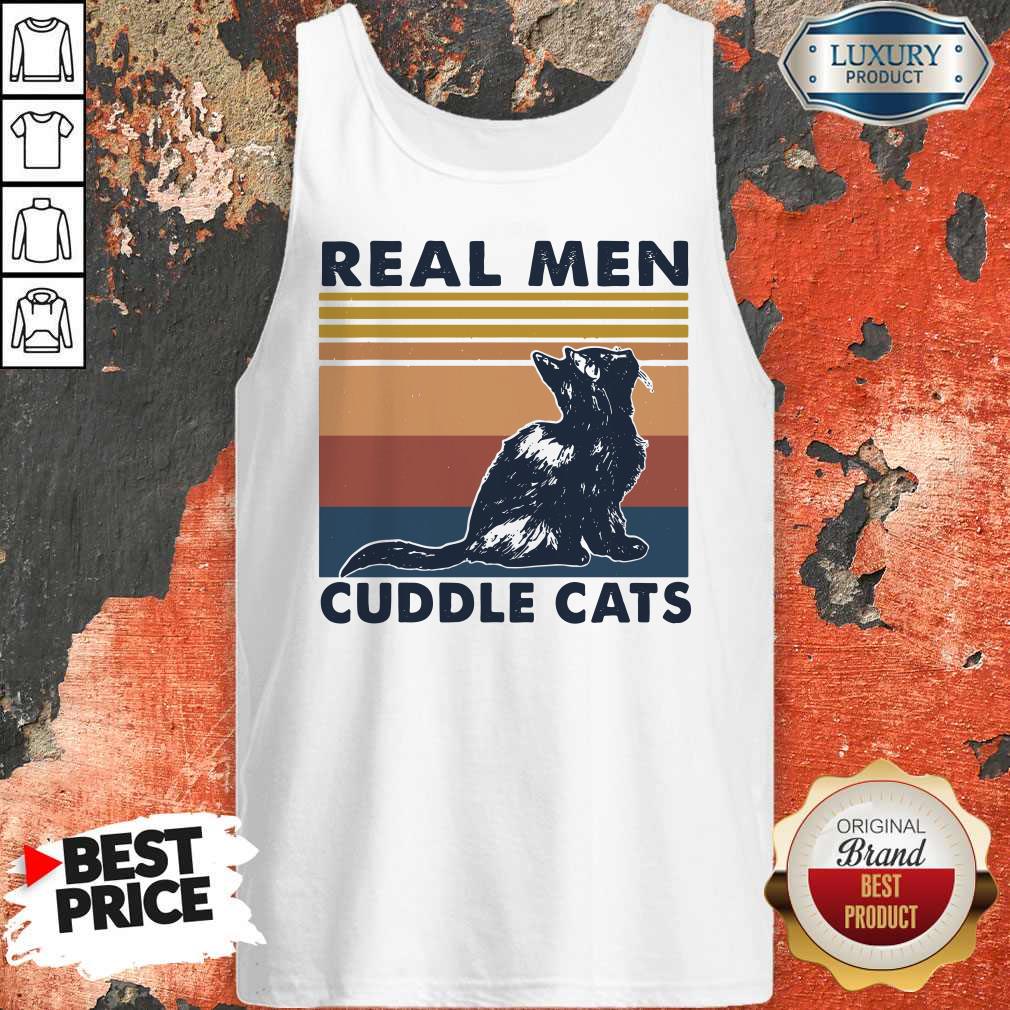 Awesome Real Men Cuddle Cats Vintage Shirt