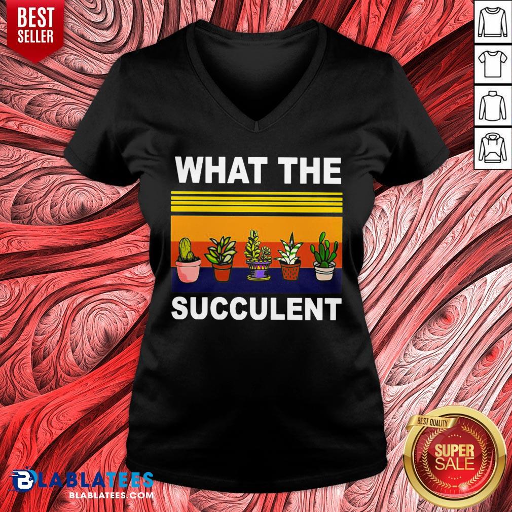Awesome What The Succulent Vintage Retro Shirt