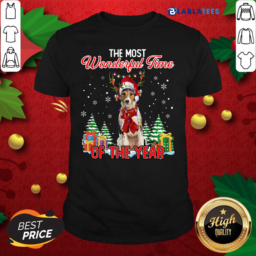 Awesome Wire Fox Terrier The Most Wonderful Time Of The Year Christmas Shirt
